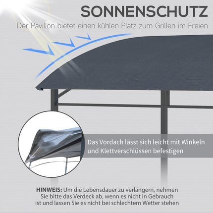 BBQ-Pavillon-Grillüberdachung, wasserdicht, UV-beständig, Grau