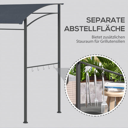 BBQ-Pavillon-Grillüberdachung, wasserdicht, UV-beständig, Grau