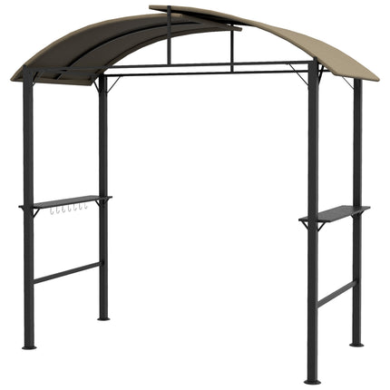 Wetterfester Grillpavillon - Khaki, Stahl, Seitenablagen