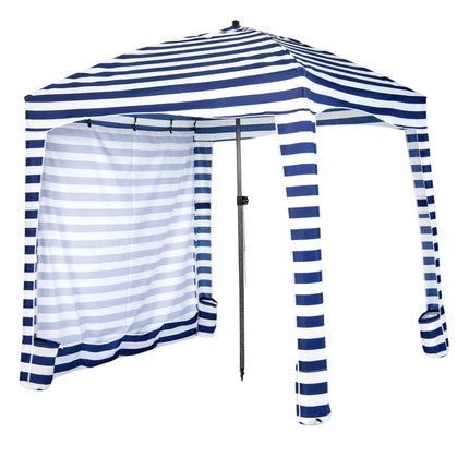 Strand-Cabana-Zelt 1,8x1,8 m, abnehmbare Seitenwand, Tasche
