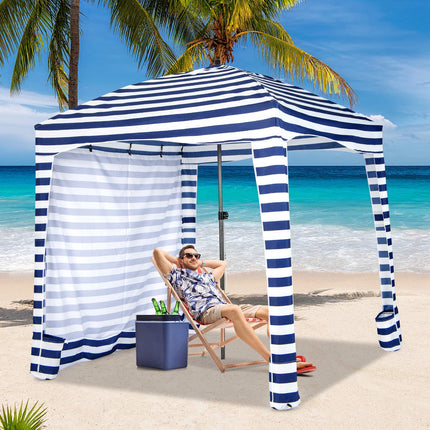 Strand-Cabana-Zelt 1,8x1,8 m, abnehmbare Seitenwand, Tasche