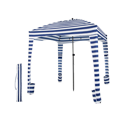 Strand-Cabana-Zelt 1,8x1,8 m, abnehmbare Seitenwand, Tasche