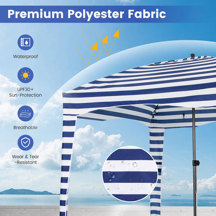 Strand-Cabana-Zelt 1,8x1,8 m, abnehmbare Seitenwand, Tasche