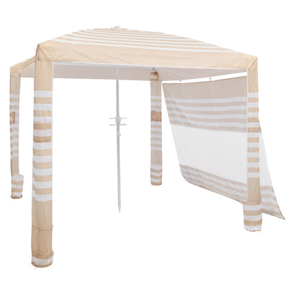 Beach Cabana Tent 8x8 Ft, UPF 50+, Side Wall, Adjustable