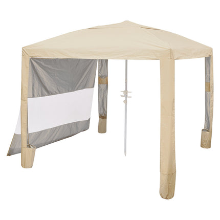 Beach Cabana Tent 8x8 Ft, UPF 50+, Side Wall, Sand Pockets