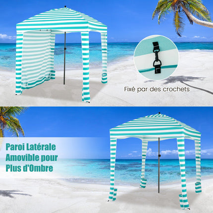 Beach Canopy Tent 183x183cm, Removable Side Wall