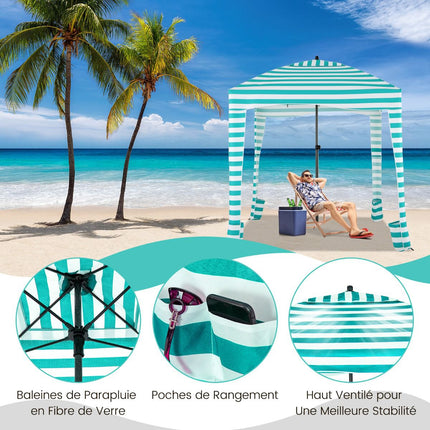 Beach Canopy Tent 183x183cm, Removable Side Wall