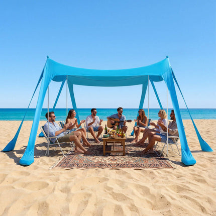 Beach Canopy, UPF 50+, 10x10 Ft Pop-Up Sun Shade