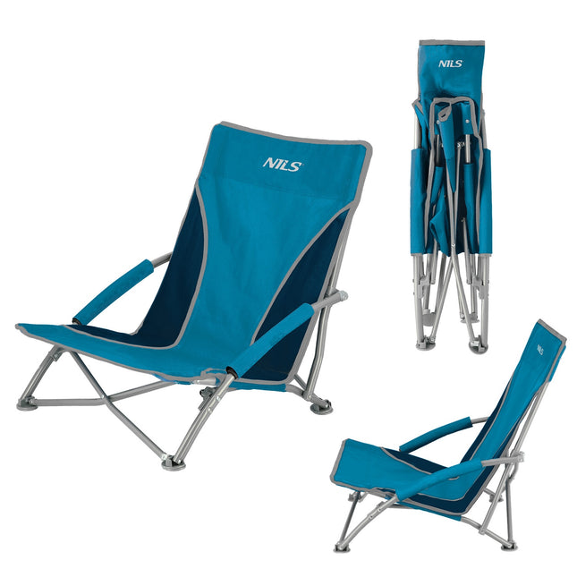 Strandstuhl, Blaugrau, Klappbar, Leicht