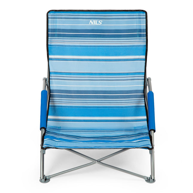 Strandstuhl, blau-weiß, faltbar, leicht