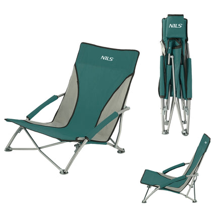 Beach Chair, Green-Gray, Foldable, Lightweight