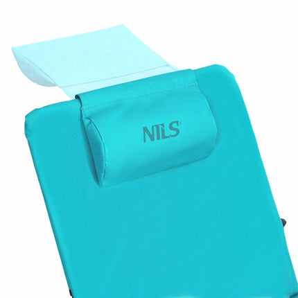 Beach Mat With 4-Position Backrest, Pillow, Turquoise