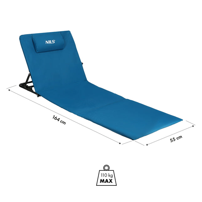 Strandmatte mit verstellbarer Rückenlehne, faltbares Design