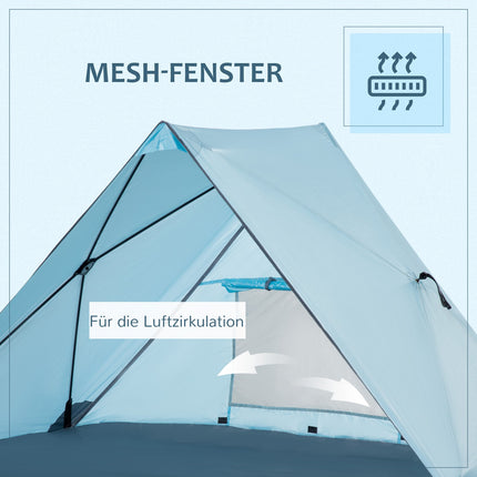 Beach tent with UV50+ protection, mesh window, 2-3 people