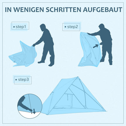 Beach tent with UV50+ protection, mesh window, 2-3 people