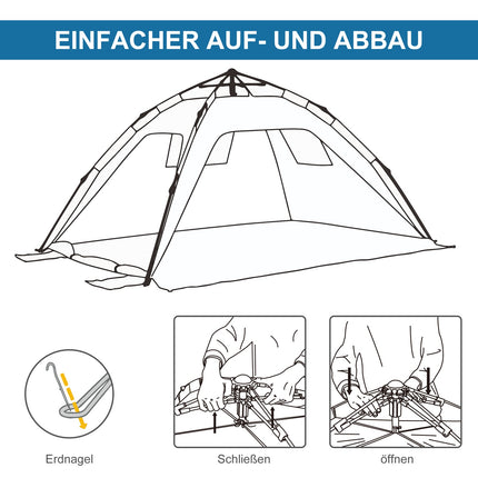 Pop-up Strandzelt mit Sonnenschutz, geeignet für 1-2 Personen