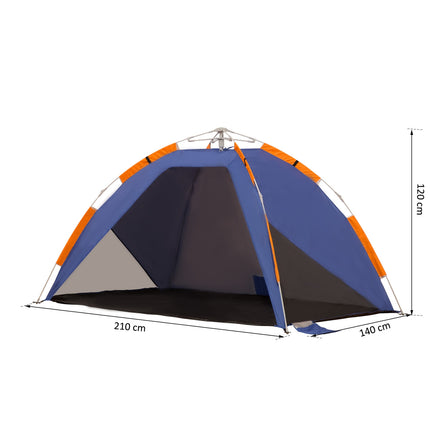Pop-Up Strandzelt, Netzfenster, Fiberglas, 2-3 Personen