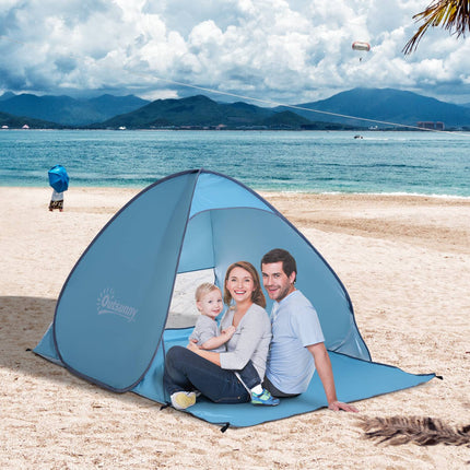 Automatic Pop Up Beach Tent, Quick Installation, Blue, 200x150x119 cm