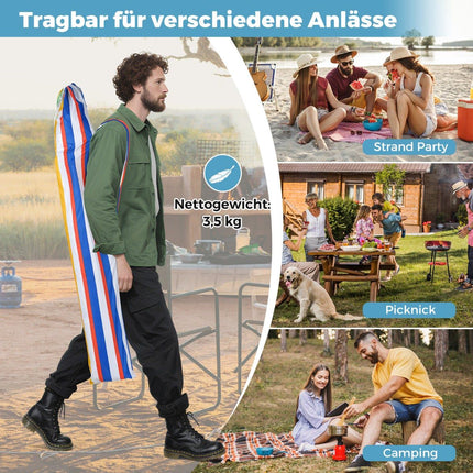 Strandzelt 2x2m mit Sandsäcken & Tragetasche