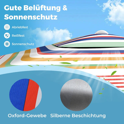 Strandzelt 2x2m mit Sandsäcken & Tragetasche