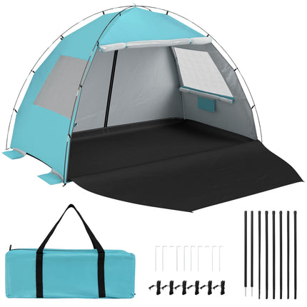 Strandmuschel Sonnenschutz, Pop-Up-Pavillon, UPF50+, 6 Personen