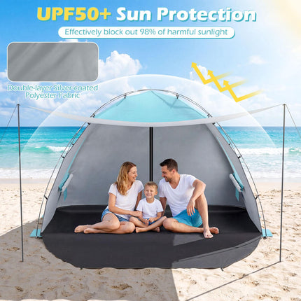 Strandmuschel Sonnenschutz, Pop-Up-Pavillon, UPF50+, 6 Personen