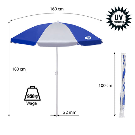 Beach Umbrella 180 cm, UV Protection