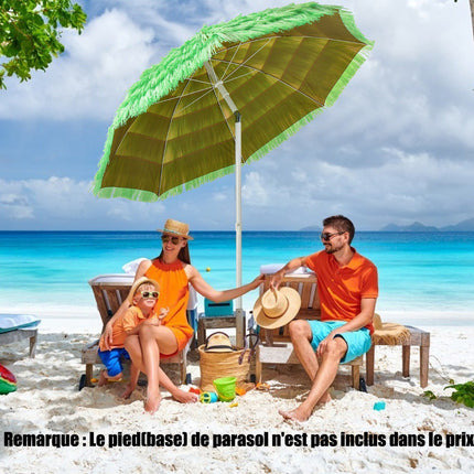 Beach Umbrella 200 Cm, Adjustable Tilt, 8-Rib, Green