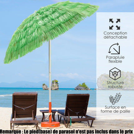 Beach Umbrella 200 Cm, Adjustable Tilt, 8-Rib, Green