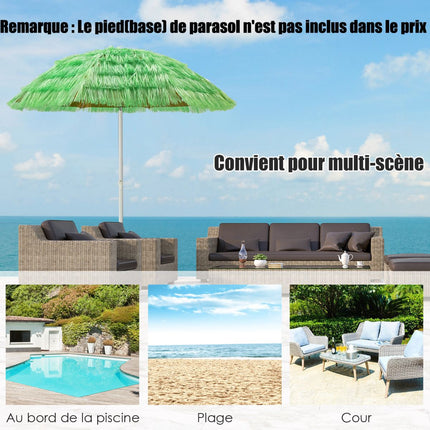Beach Umbrella 200 Cm, Adjustable Tilt, 8-Rib, Green