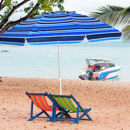 Beach Umbrella 220 cm, Tilt Canopy, Cup Holder, Carry Bag
