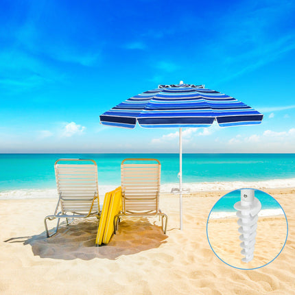 Beach Umbrella 220 cm, Tilt Canopy, Cup Holder, Carry Bag