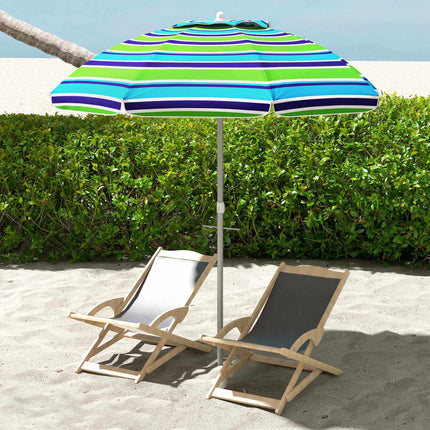 Beach Umbrella, UV 40+ Protection, Adjustable Height