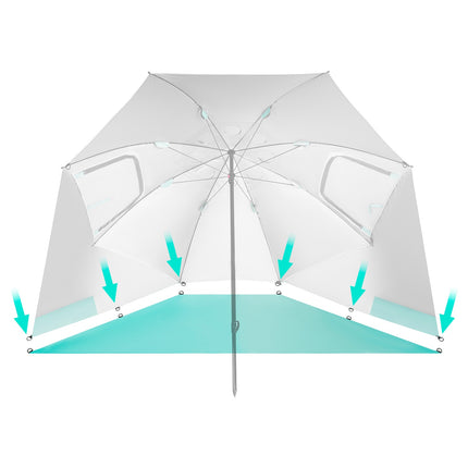 Strandschirm-Windschutz 2-in-1 XXL 240 cm Grün