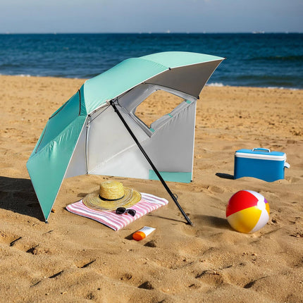 Strandschirm-Windschutz 2-in-1 XXL 240 cm Grün