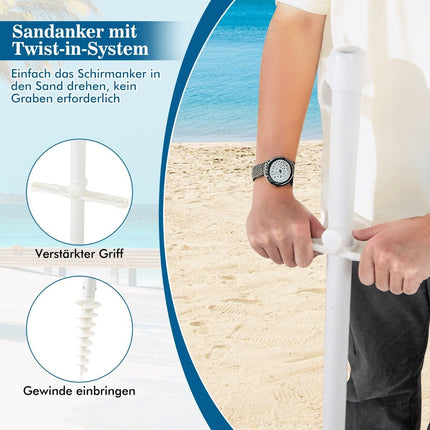 Sonnenschirm mit Getränkehalter, 200 cm, Neigefunktion