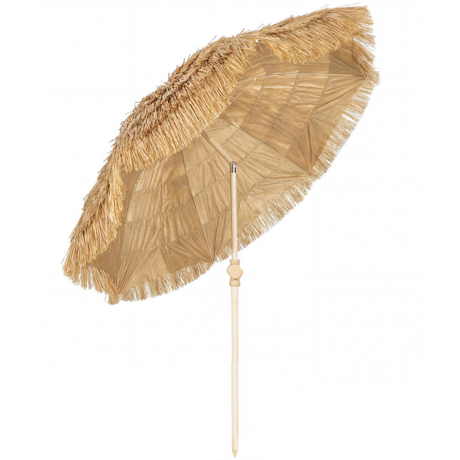 Strandschirm mit Tiki-Dach, höhenverstellbar, 155 cm