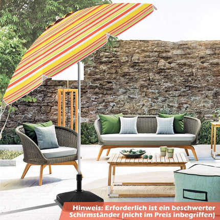 Beach Umbrella with Tilt, Anchor, Carry Bag – Red/Yellow