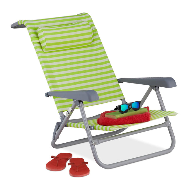 Strandkorb mit Nackenkissen – klappbar