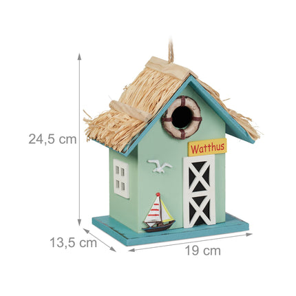 Dekoratives Vogelhaus im Strandhausstil