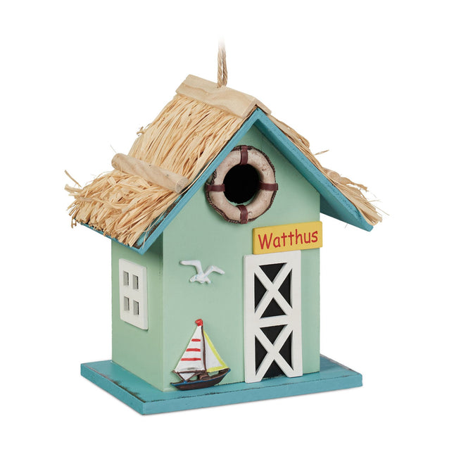 Dekoratives Vogelhaus im Strandhausstil