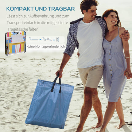 Verstellbarer Strandkorb - faltbar, mit Kissen