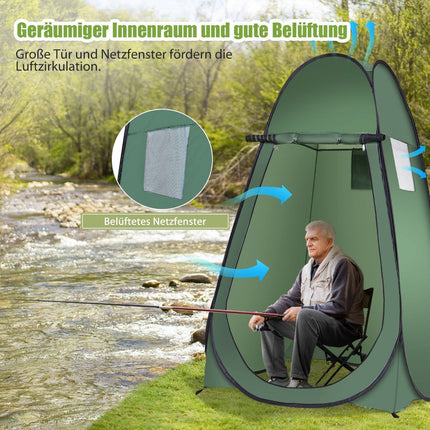 Strandduschzelt Umkleidezelt Toilettenzelt Beistellzelt Großzelt Kabine faltbar grün