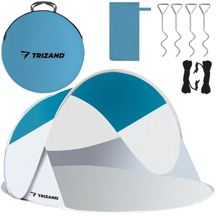Beach tent 220x120x90cm - turquoise - gray
