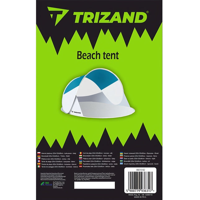 Strandzelt 220x120x90cm - türkis - grau 