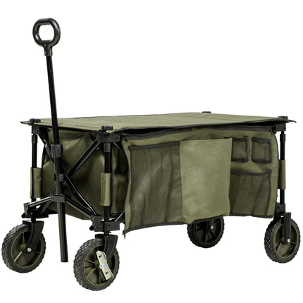 Faltbarer Strandwagen – verstellbar, 4 Räder, abnehmbare Taschen
