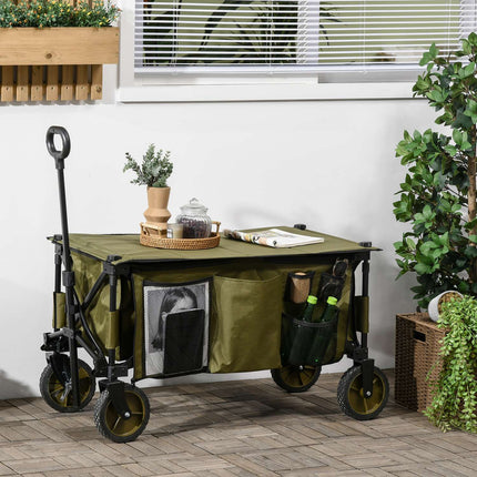 Faltbarer Strandwagen – verstellbar, 4 Räder, abnehmbare Taschen