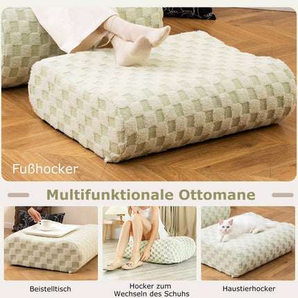 Sitzsack mit Ottoman, hochdichter Schaumstoff, Grün