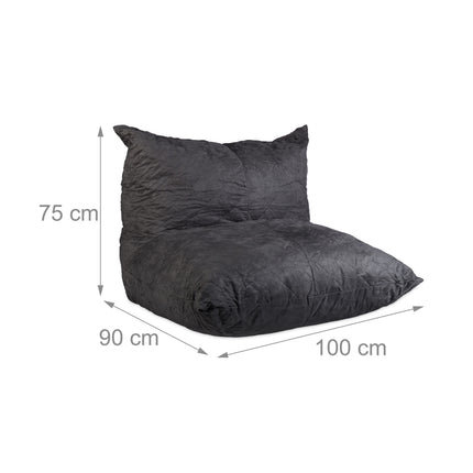 Bean bag XXL gray with backrest