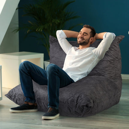 Bean bag XXL gray with backrest